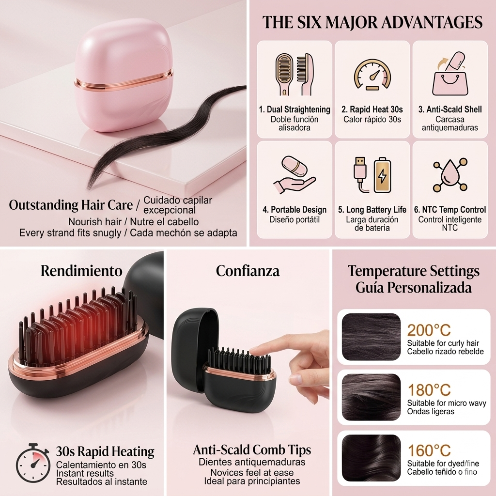 Portable mini hair straightener